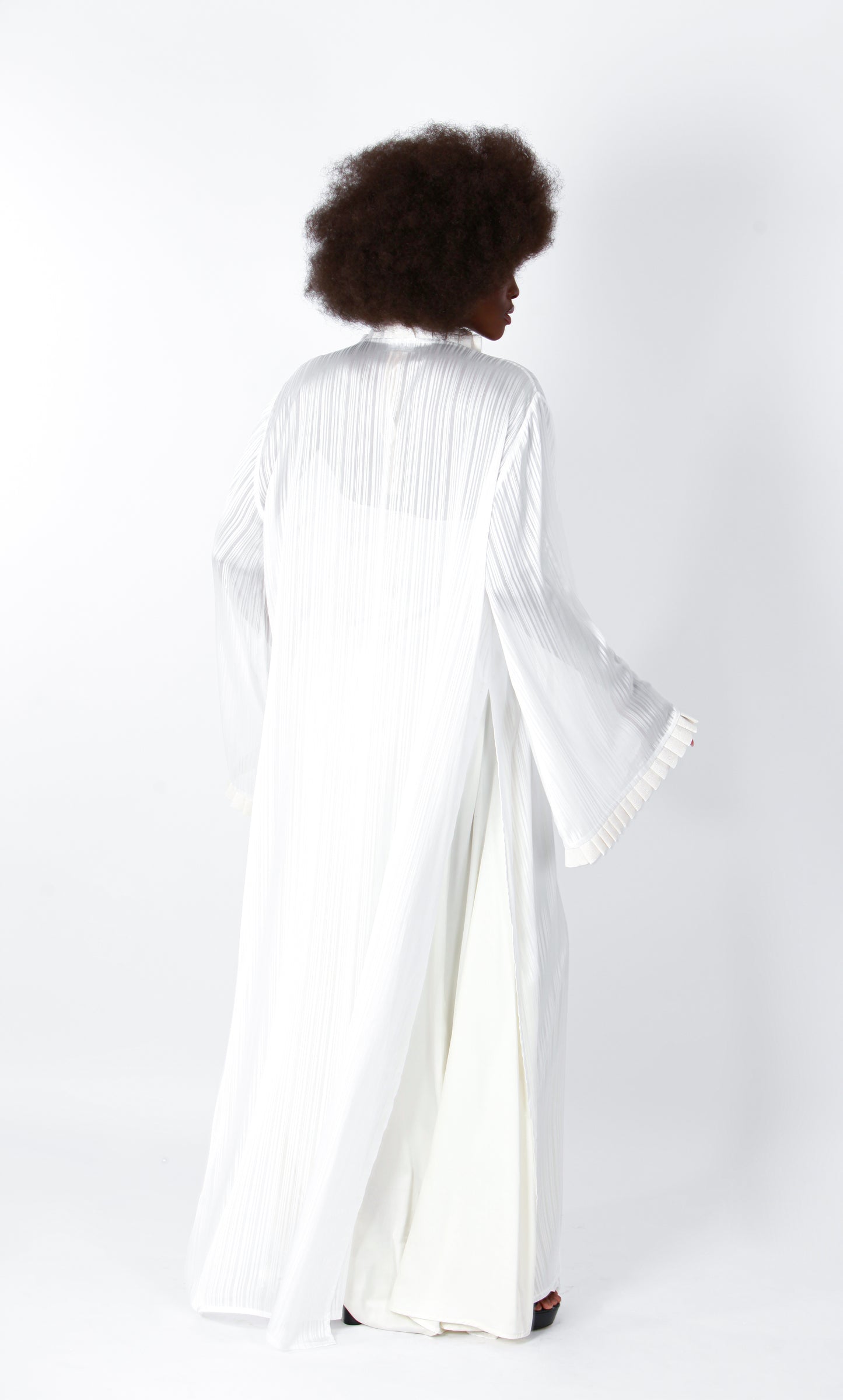 Robe en mousseline à rayures blanches