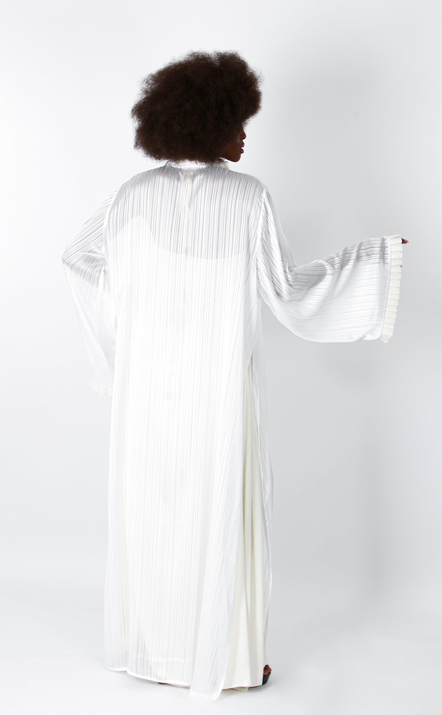 Robe en mousseline à rayures blanches