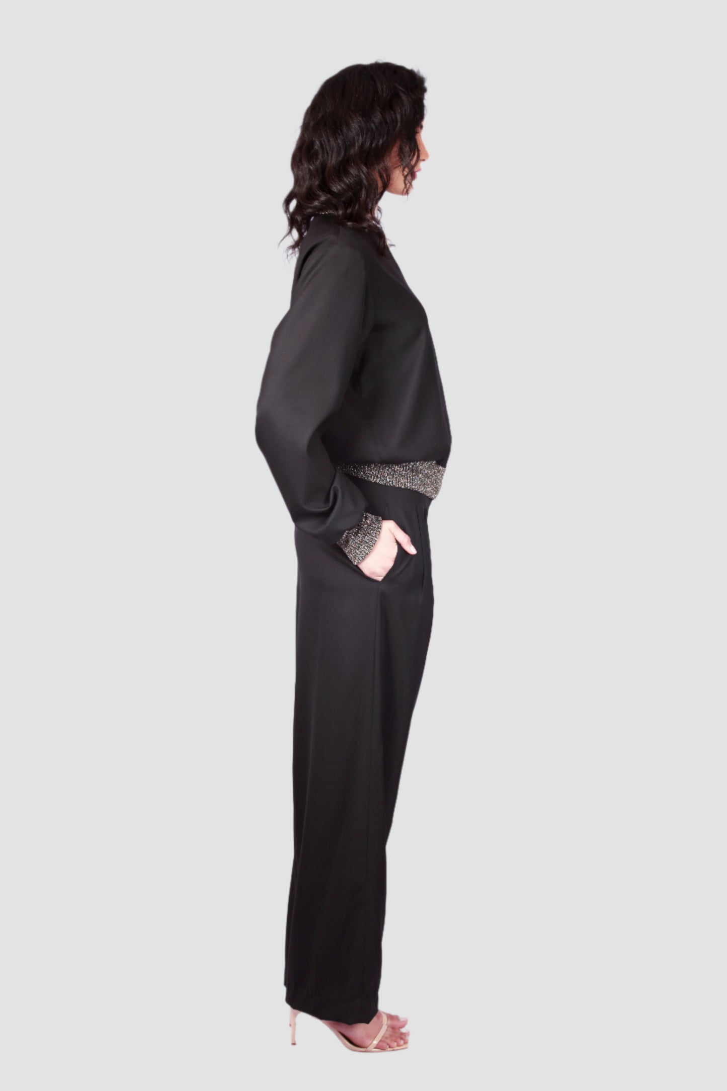 Bomber noir avec détails dorés