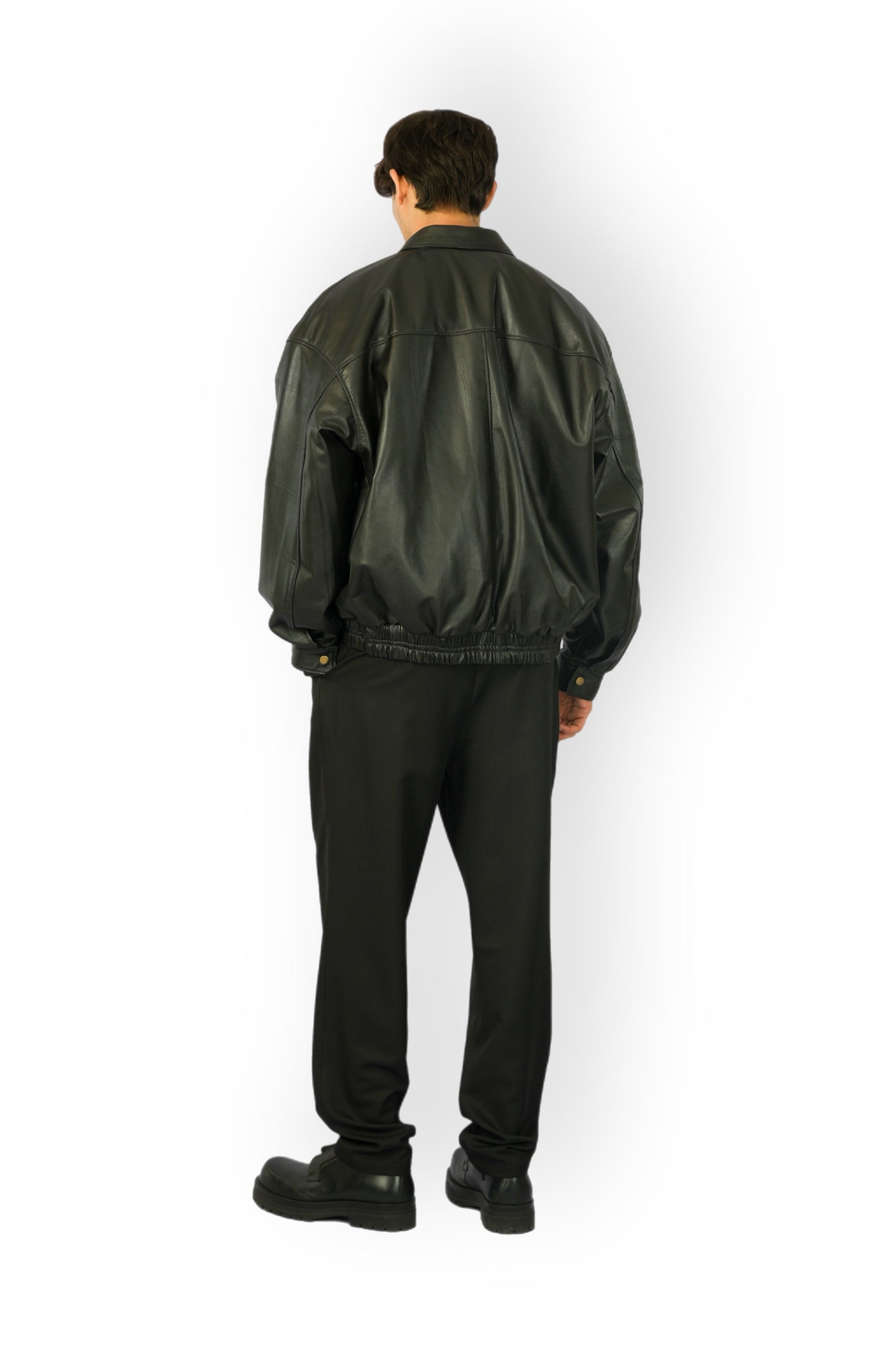 Black Leather Zipped Jacket