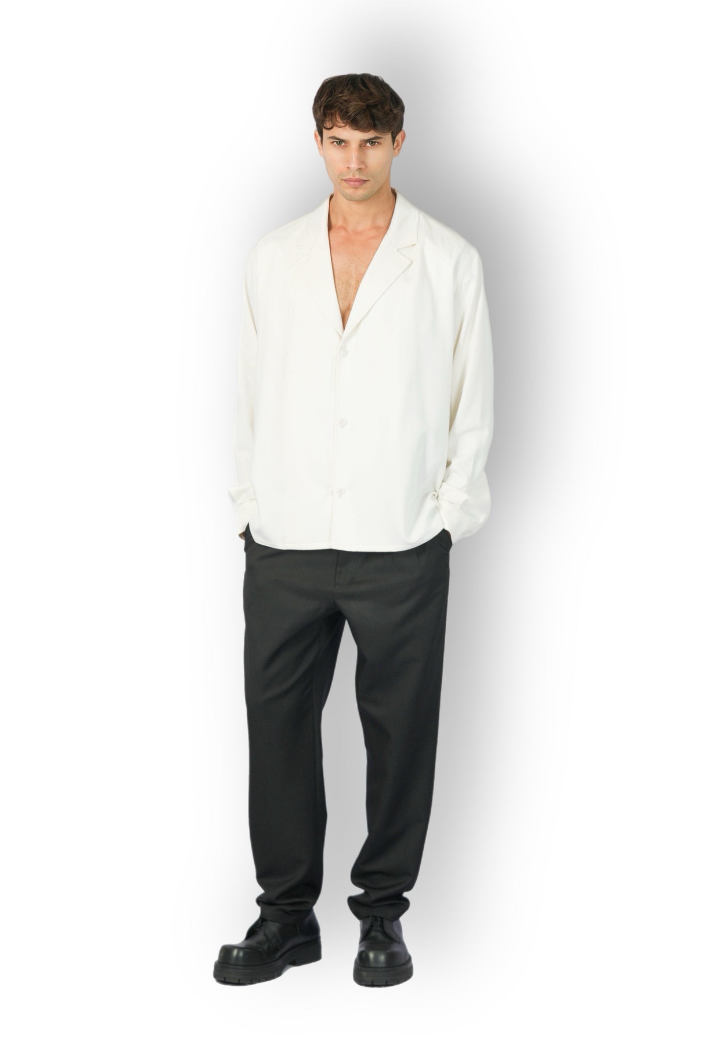 White overshirt for men