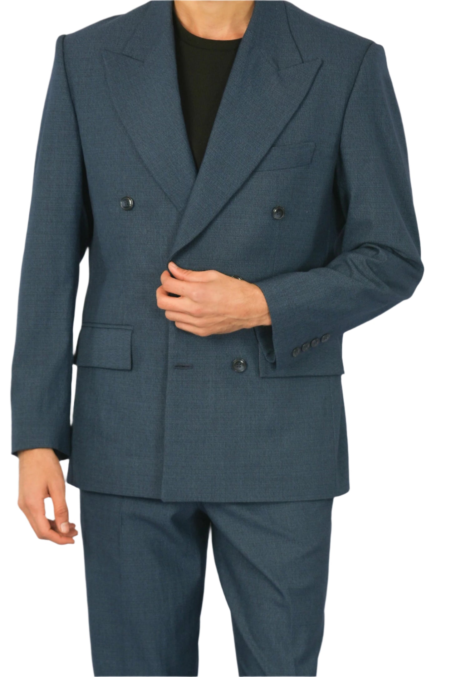 Blue Wool Tailored Fit Suit