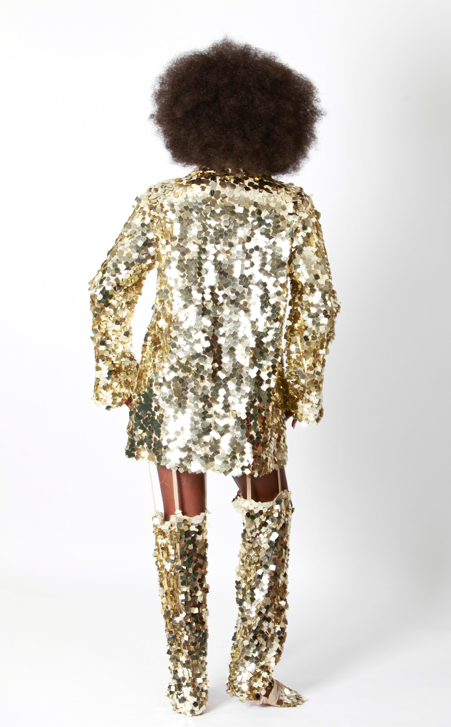 Golden Short Sequin Coat