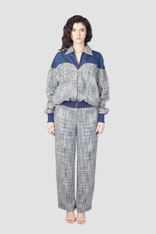 Blue Tweed and Denim Set