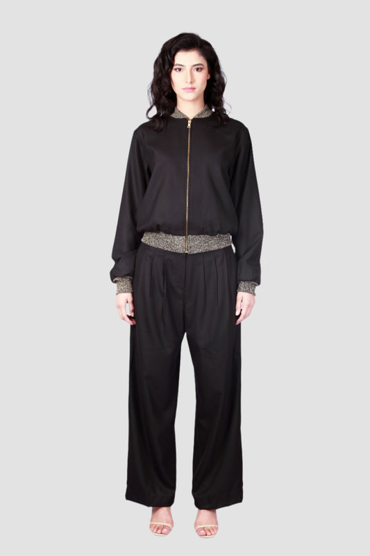 Black Bomber with Golden Details