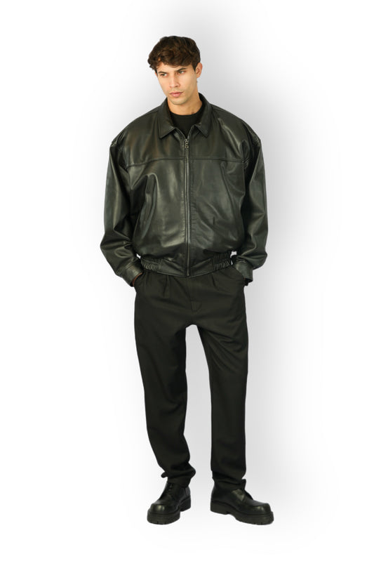 Black leather jacket