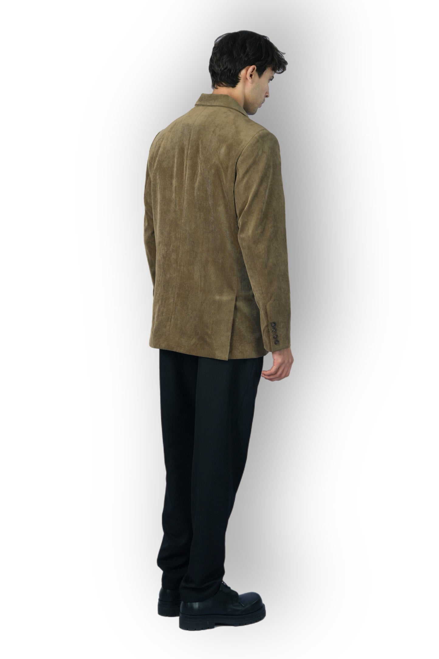 Blazer croisé en daim camel 
