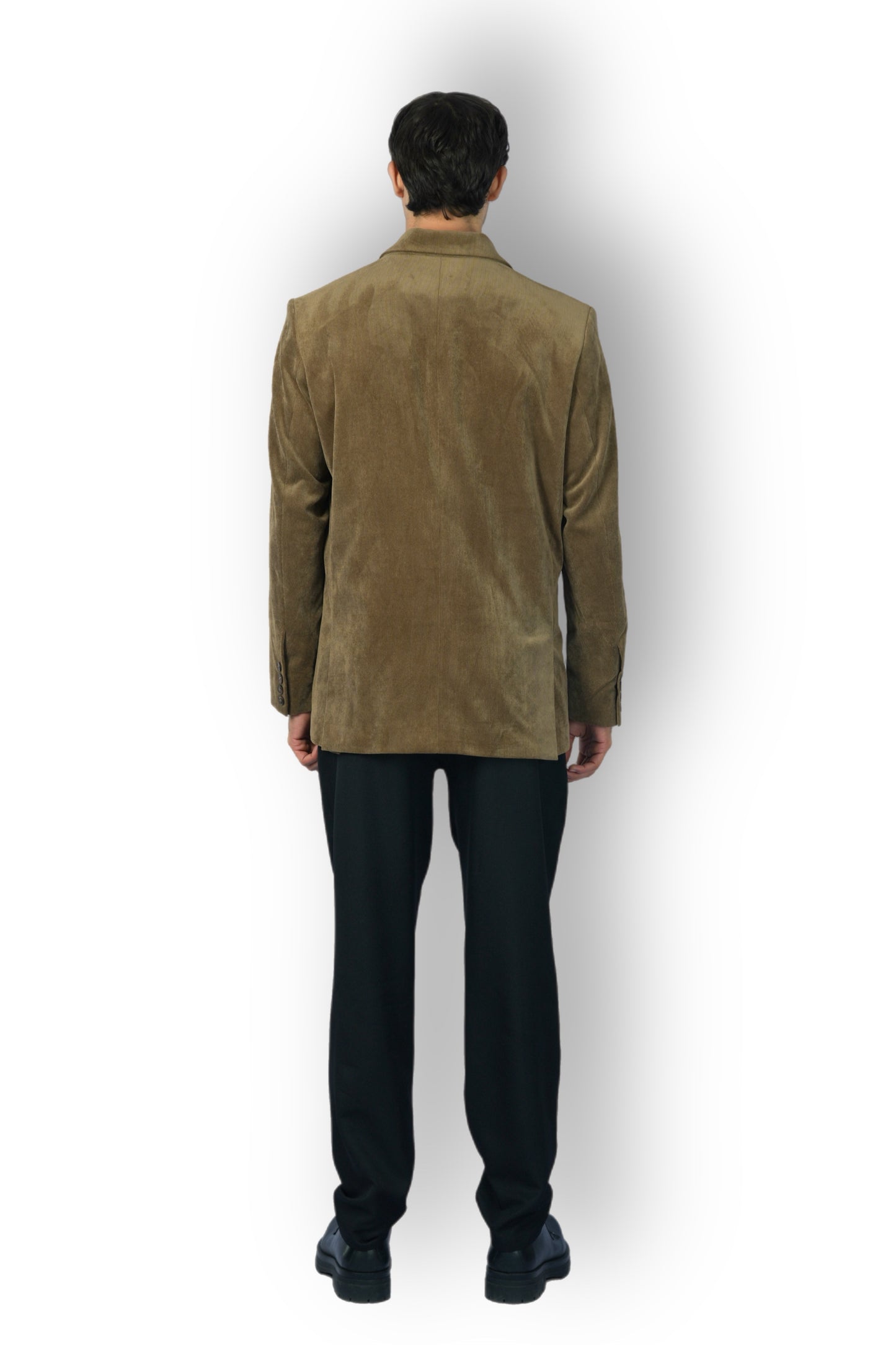 Blazer croisé en daim camel 